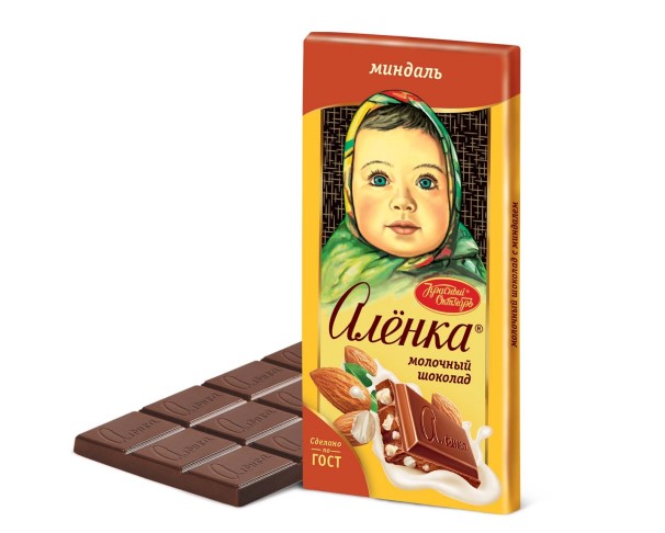 Шоколад АЛЕНКА с миндалем 90/100г (Красный Октябрь) / интернет-магазин напитков Лоза в Улан-Удэ