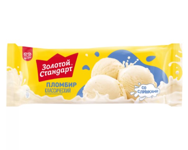 Мороженое ИНМАРКО ЗОЛОТОЙ СТАНДАРТ Пломбир 990г  БЗМЖ * / интернет-магазин напитков Лоза в Улан-Удэ
