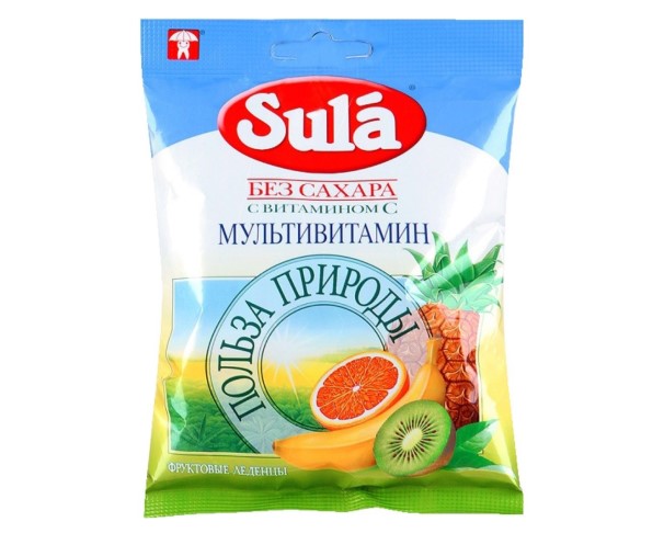 Леденцы SULA фрукт б/сах мультивитамин 60г / интернет-магазин напитков Лоза в Улан-Удэ