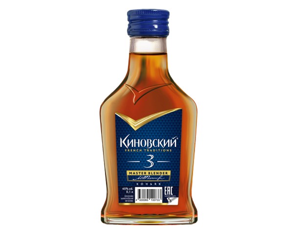 Коньяк России КИНОВСКИЙ 3года 100мл фляжка / интернет-магазин напитков Лоза в Улан-Удэ