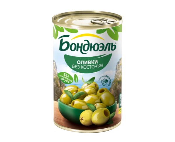 Оливки БОНДЮЭЛЬ Зеленые б/к 300г / интернет-магазин напитков Лоза в Улан-Удэ