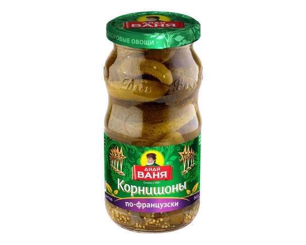 Огурцы ДЯДЯ ВАНЯ Корнишоны по-французски 420г / интернет-магазин напитков Лоза в Улан-Удэ