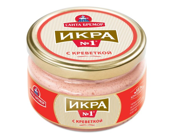 Икра САНТА БРЕМОР мойвы с креветками 180г с/б / интернет-магазин напитков Лоза в Улан-Удэ