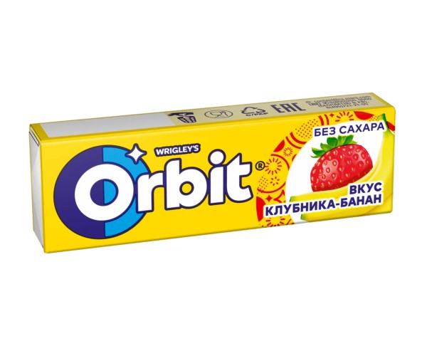Жев резинка ОРБИТ Клубника-банан 13,6г / интернет-магазин напитков Лоза в Улан-Удэ