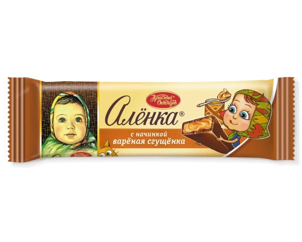 Шоколад АЛЕНКА с вареной сгущенкой 48г (Красный Октябрь) / интернет-магазин напитков Лоза в Улан-Удэ