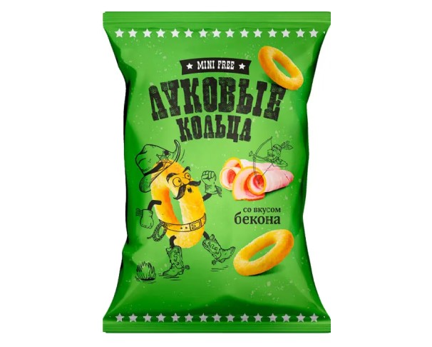 Чипсы МИНИ ФРИ Луковые кольца бекон 45 г / интернет-магазин напитков Лоза в Улан-Удэ