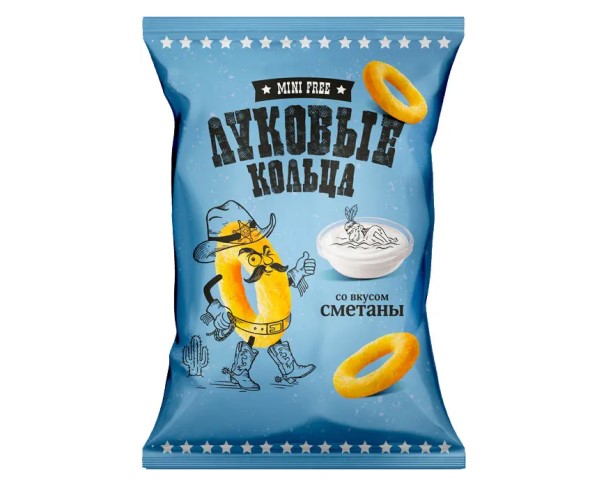 Чипсы МИНИ ФРИ Луковые кольца сметана 45 г / интернет-магазин напитков Лоза в Улан-Удэ