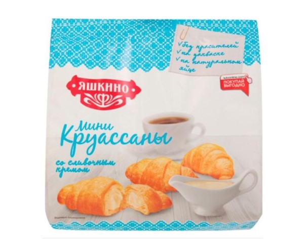Круассаны ЯШКИНО мини с слив кремом 180г / интернет-магазин напитков Лоза в Улан-Удэ