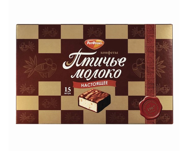 Конфеты РотФронт Птичье Молоко сливочно-ванильные 200г / интернет-магазин напитков Лоза в Улан-Удэ