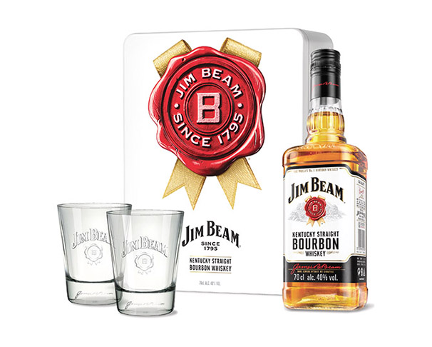 Бурбон ДЖИМ БИМ 700мл+2 стакана п/у / интернет-магазин напитков Лоза в Улан-Удэ