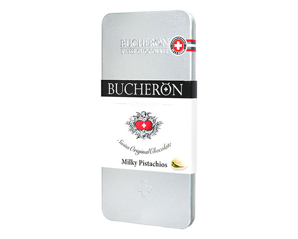Шоколад BUCHERON Молочный с фисташками 100г ж/б / интернет-магазин напитков Лоза в Улан-Удэ