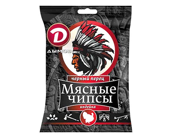 Чипсы мясные ДЫМОВ Индейка с черным перцем 25г / интернет-магазин напитков Лоза в Улан-Удэ